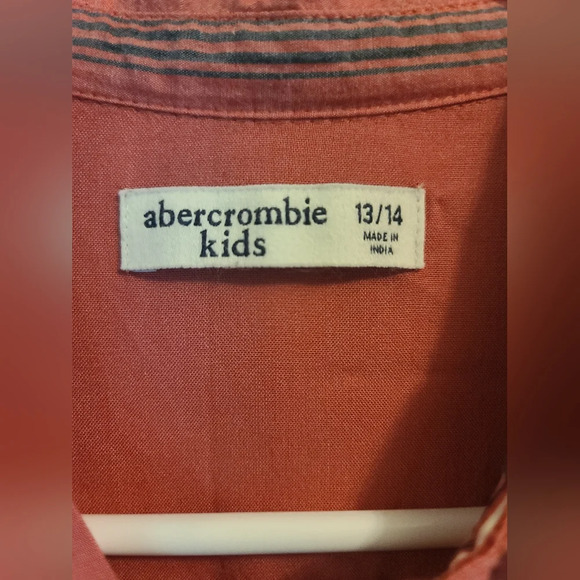 Abercrombie Kids Rusty Pink Striped Shoet Sleeve Romper - Picture 4 of 5
